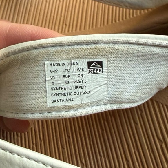 Reef Santa Ana Womens Flip Flop Sandals White Tan Palm Leaf Print Size 9 G-22 - Picture 8 of 8